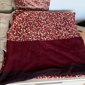Floral Red and Burgundy Scarf